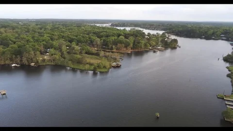 Ariel River view Stock Footage