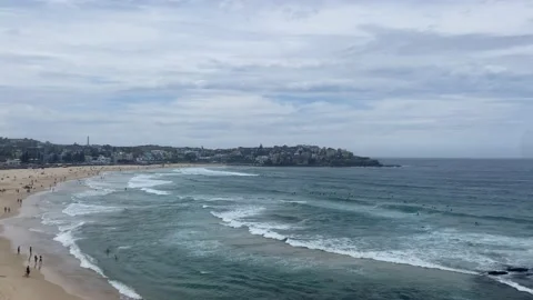 Ariel View of Bondi Beach Stock Footage 219663356