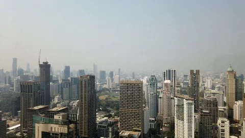 Ariel view of the Building at city centre of Bangkok Stock Footage 123789427