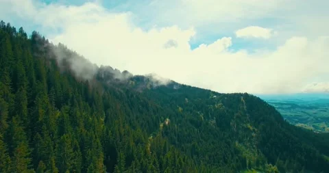 Ariel view of clouds touching mountains Video stock 160332638