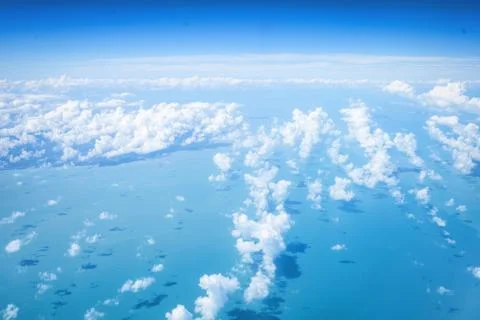 Ariel view cloudscape over sea background Stock Photos