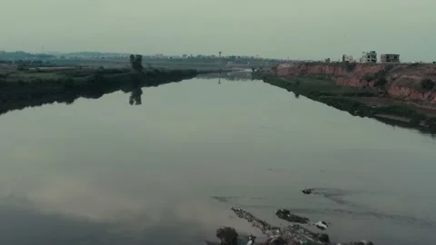 Ariel view of a river Stock Footage 133004404