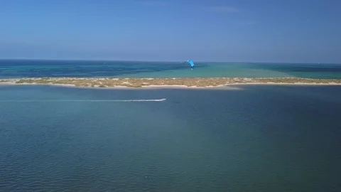 Ariel view of Wind surfer Stock Footage 105042758