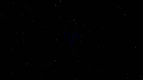 Aries Blue Outline On Black Background Stock Footage 142159283