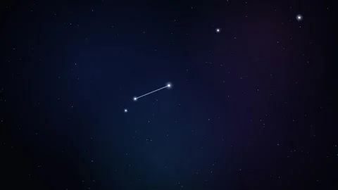 The Aries constellation slowly forms from scattered stars in the sky. This .. Video stock 344797501