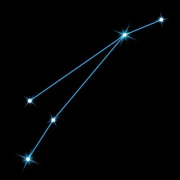 Aries constellation. Stick figure pattern on black background 库存插图