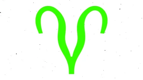 Aries Green On White Background 库存影片 142599350