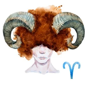 Aries horoscope vector Stock Illustration