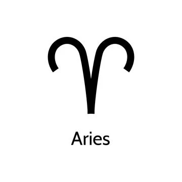 Aries icon. Simple ram zodiac logo. Vector astrology illustration Stock Illustration