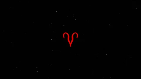 Aries Red On Black Background 库存影片 142159333