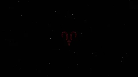 Aries Red Outline On Black Background 스톡 동영상 142159351