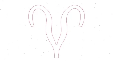 Aries Red Outline On White Background Stockbeeldmateriaal 142599405