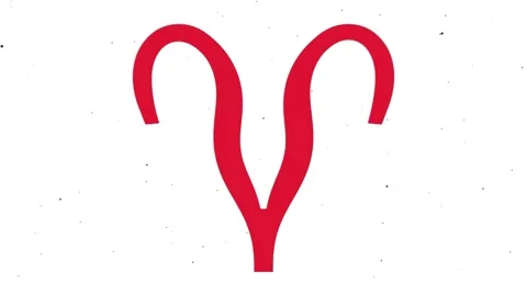 Aries Red On White Background 库存影片 142599396