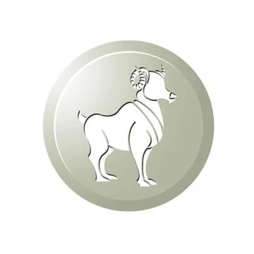 Aries sign in tan Stock Illustration