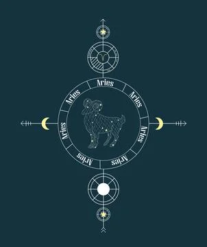 Aries. Vector graphic illustrations of horoscope signs. Zodiac signs. Stock Illustration