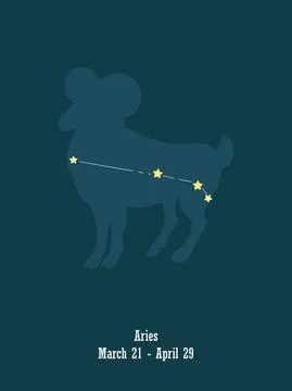 Aries. Vector graphic illustrations of horoscope signs. Zodiac signs. Constel Stock Illustration