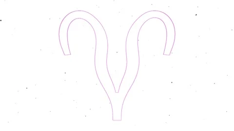 Aries Violet Contour on a white background Stock Footage 142599415