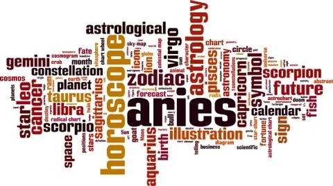 Aries word cloud Stock Illustration