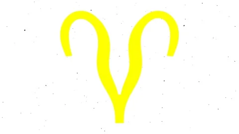 Aries yellow on white background Stockbeeldmateriaal 142599444