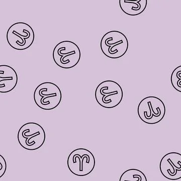 Aries zodiac line seamless pattern Illustrazione stock