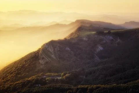 Arimekorta mountain range in Gorbea Stock Photos