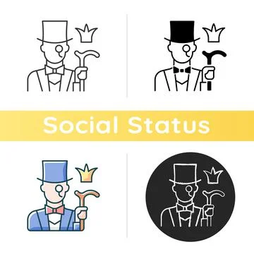 Aristocratic elite icon Stock Illustration