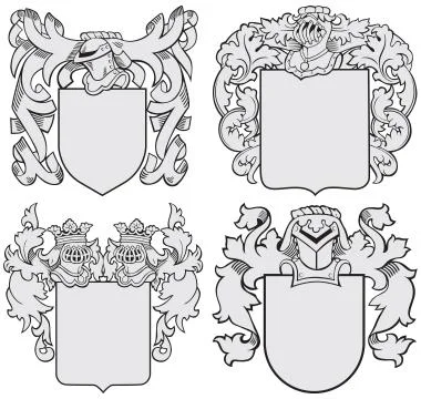 Aristocratic emblems set Stock Illustration