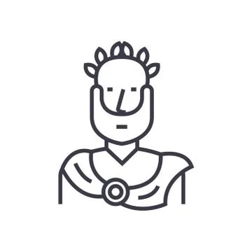 Aristotle, greek philosopher concept vector thin line icon, symbol, sign Stock Illustration