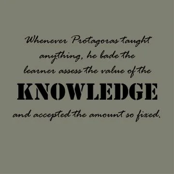 Aristotle Quotes. Whenever Protagoras taught Ilustración de archivo