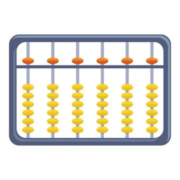 Arithmetic abacus icon, cartoon style Stock Illustration
