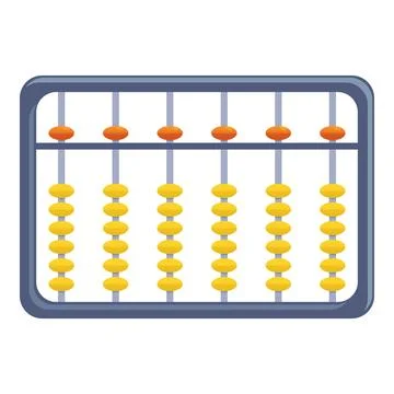 Arithmetic abacus icon, cartoon style Stock Illustration