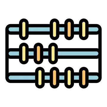Arithmetic abacus icon color outline vector Stock Illustration