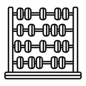 Arithmetic abacus icon outline . Math calculator Stock Illustration