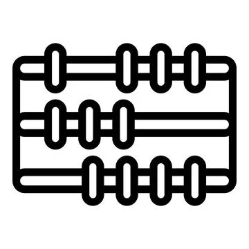 Arithmetic abacus icon, outline style Stock Illustration