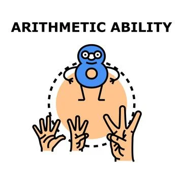 Arithmetic ability calculating math education concept Stock Illustration