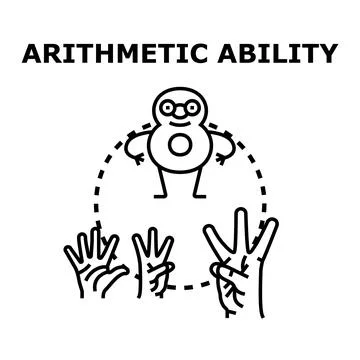 Arithmetic ability calculating math education concept Stock Illustration