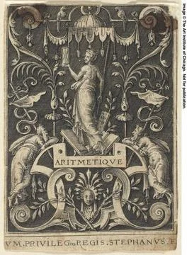 Arithmetic Artist s working dates 1538 1583 France. Engraving on paper . E... Stock Photos
