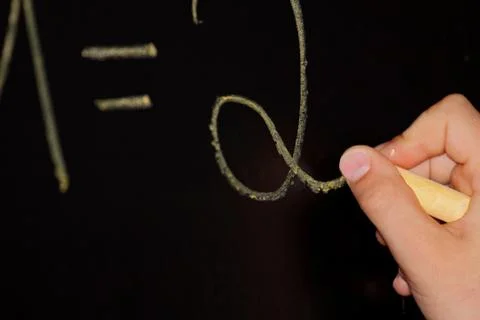 Arithmetic on the blackboard Stock Photos