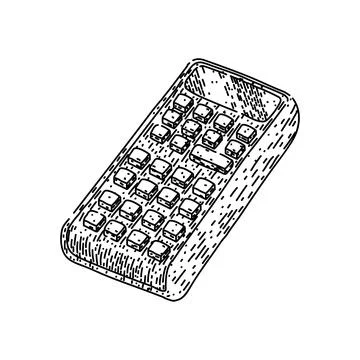 Arithmetic calculator sketch hand drawn vector Stock Illustration