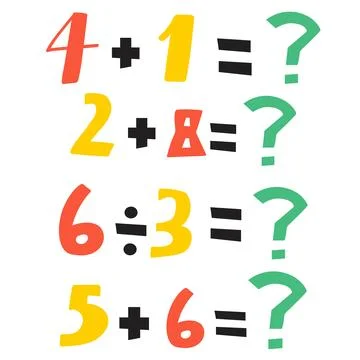 Arithmetic equations for kids. Flat design vector illustration. Mathematics.. Stockillustratie