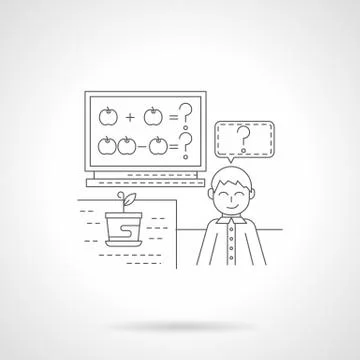Arithmetic lesson detail line vector icon Stock Illustration