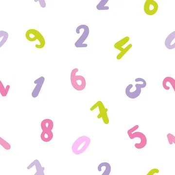 Arithmetic Mosaic, A Colorful Math Seamless Pattern 스톡 일러스트