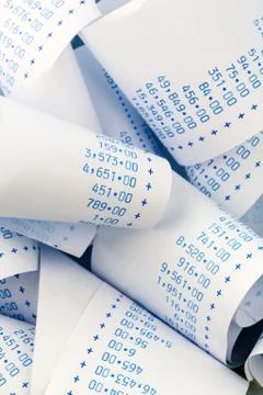 Arithmetic strip of a calculator Stock Photos