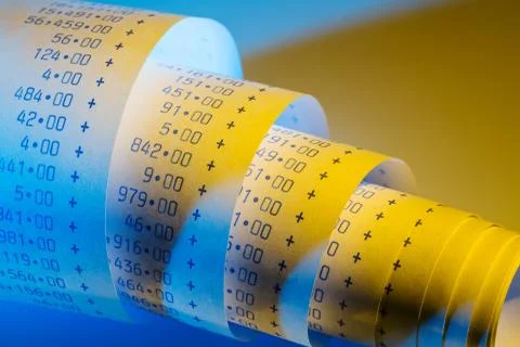Arithmetic strip of calculator Stock Photos