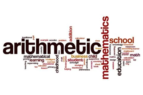 Arithmetic word cloud Stock Illustration