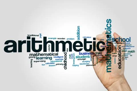 Arithmetic word cloud Stock Illustration