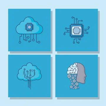 Aritificial Intelligence design 스톡 일러스트