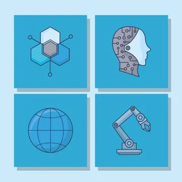 Aritificial Intelligence design 스톡 일러스트