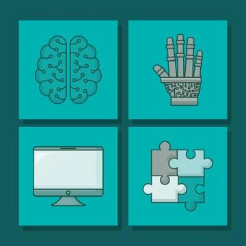 Aritificial Intelligence design 스톡 일러스트