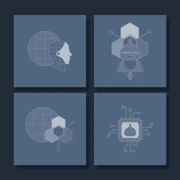 Aritificial Intelligence design 스톡 일러스트